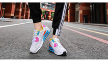 将图片加载到图库查看器，Unisex Air Cushion Sneakers Men's Colorful Casual  Fashion Jogging Sneakers Outdoor Sports Sneakers Lace Up Unisex Walk Women's Air Athletic Running Sneakers
