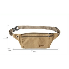 Load image into Gallery viewer, Unisex Casual Canvas Waist Bag Functional Comfortable Waist Bag Classic Waterproof Cross Body Traveling Bag
