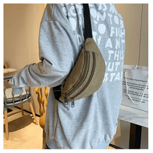 Load image into Gallery viewer, Unisex Casual Canvas Waist Bag Functional Comfortable Waist Bag Classic Waterproof Cross Body Traveling Bag
