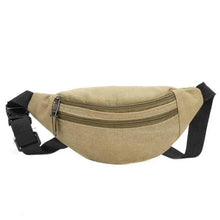 Load image into Gallery viewer, Unisex Casual Canvas Waist Bag Functional Comfortable Waist Bag Classic Waterproof Cross Body Traveling Bag
