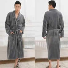 将图片加载到图库查看器，Unisex Comfortable Fleece Soft Bathrobes Elegant Sleepwear For Men And Women Winter Indoor Warm Bathrobe
