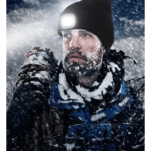 Load image into Gallery viewer, Unisex Fashion LED Light Knitted Hat For Men Women Trendy Elastic Beanie Cap Headlamp Winter Knit Lighted Headlight Headlamp Cap
