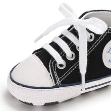 Load image into Gallery viewer, Unisex High Top Sneaker Soft Anti-Slip Sole Newborn Infant Denim Shoes
