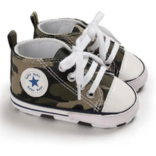 Load image into Gallery viewer, Unisex High Top Sneaker Soft Anti-Slip Sole Newborn Infant Denim Shoes
