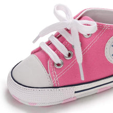 Load image into Gallery viewer, Unisex High Top Sneaker Soft Anti-Slip Sole Newborn Infant Denim Shoes
