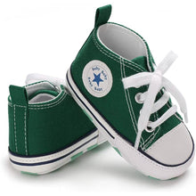 Load image into Gallery viewer, Unisex High Top Sneaker Soft Anti-Slip Sole Newborn Infant Denim Shoes
