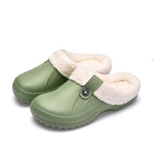 将图片加载到图库查看器，Unisex Home Shoes Winter Clogs Indoor Plush Warm Slippers Sandals For Women New Fashion Footwear Soft Slides Cozy Indoor Outdoor Knit Slipper Clog With Plush Warm Fur Lining Slippers For Women
