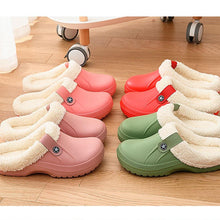 将图片加载到图库查看器，Unisex Home Shoes Winter Clogs Indoor Plush Warm Slippers Sandals For Women New Fashion Footwear Soft Slides Cozy Indoor Outdoor Knit Slipper Clog With Plush Warm Fur Lining Slippers For Women

