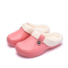 将图片加载到图库查看器，Unisex Home Shoes Winter Clogs Indoor Plush Warm Slippers Sandals For Women New Fashion Footwear Soft Slides Cozy Indoor Outdoor Knit Slipper Clog With Plush Warm Fur Lining Slippers For Women

