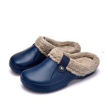 将图片加载到图库查看器，Unisex Home Shoes Winter Clogs Indoor Plush Warm Slippers Sandals For Women New Fashion Footwear Soft Slides Cozy Indoor Outdoor Knit Slipper Clog With Plush Warm Fur Lining Slippers For Women
