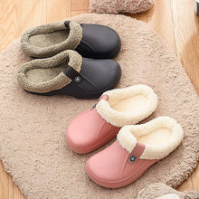 将图片加载到图库查看器，Unisex Home Winter Clogs Indoor Fur Warm Slippers For Women New Fashion Footwear Winter Slippers Home House Shoes Warm Plush Fleece Lining Garden Clogs Outdoor Indoor Clogs
