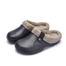 将图片加载到图库查看器，Unisex Home Winter Clogs Indoor Fur Warm Slippers For Women New Fashion Footwear Winter Slippers Home House Shoes Warm Plush Fleece Lining Garden Clogs Outdoor Indoor Clogs
