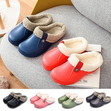 将图片加载到图库查看器，Unisex Home Winter Clogs Indoor Fur Warm Slippers For Women New Fashion Footwear Winter Slippers Home House Shoes Warm Plush Fleece Lining Garden Clogs Outdoor Indoor Clogs
