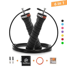 将图片加载到图库查看器，Unisex Jump Rope Speed Weighted Jump Ropes Adjustable Wire Skipping Rope Cable Ball Bearings Regular Rope With Extra Speed Cable Ball Bearings Anti-Slip Handle For Double Unders Outdoor Workout
