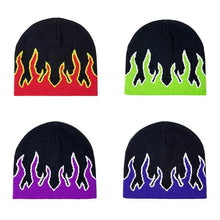 Load image into Gallery viewer, Unisex Modern Fire Design Soft Warm Beanies Comfortable Winter One Size Caps For Men And Women
