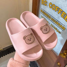 将图片加载到图库查看器，Unisex Summer Slippers Beach Slides Flip Flops Bear Thick Soled Boys Girls Bathroom Shoes Slides Sandals With Thick Sole Non-Slip Beach Pool Slides Open Toe Style Outdoor Slippers For Men And Women
