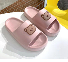 将图片加载到图库查看器，Unisex Summer Slippers Beach Slides Flip Flops Bear Thick Soled Boys Girls Bathroom Shoes Slides Sandals With Thick Sole Non-Slip Beach Pool Slides Open Toe Style Outdoor Slippers For Men And Women
