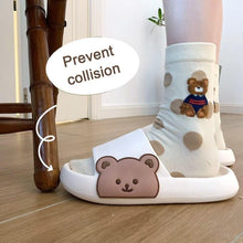 将图片加载到图库查看器，Unisex Summer Slippers Beach Slides Flip Flops Bear Thick Soled Boys Girls Bathroom Shoes Slides Sandals With Thick Sole Non-Slip Beach Pool Slides Open Toe Style Outdoor Slippers For Men And Women
