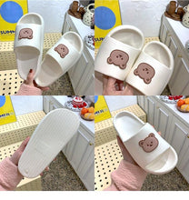 将图片加载到图库查看器，Unisex Summer Slippers Beach Slides Flip Flops Bear Thick Soled Boys Girls Bathroom Shoes Slides Sandals With Thick Sole Non-Slip Beach Pool Slides Open Toe Style Outdoor Slippers For Men And Women

