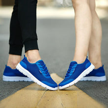 将图片加载到图库查看器，Unisex Summer Sneakers Breathable Casual Shoes Couple Fashion Lace Up Mens Mesh Flats Comfortable Walking Footwear Fashion New Lightweight Casual  Sneakers
