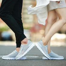 将图片加载到图库查看器，Unisex Summer Sneakers Breathable Casual Shoes Couple Fashion Lace Up Mens Mesh Flats Comfortable Walking Footwear Fashion New Lightweight Casual  Sneakers
