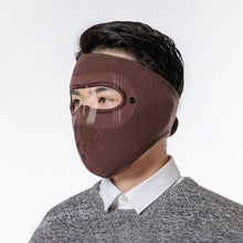 将图片加载到图库查看器，Unisex Winter Warm Mask Face Shield Cycling Caps for Outdoor Fishing Breathable Mask with HD Anti-fog Goggles Fleece Warm Scarf Sport Bandana Scarf Fishing Cycling Hiking Face Cover Neck Balaclava Neck Gaiter Warmer Face Mask
