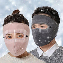 将图片加载到图库查看器，Unisex Winter Warm Mask Face Shield Cycling Caps for Outdoor Fishing Breathable Mask with HD Anti-fog Goggles Fleece Warm Scarf Sport Bandana Scarf Fishing Cycling Hiking Face Cover Neck Balaclava Neck Gaiter Warmer Face Mask
