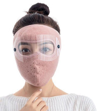 将图片加载到图库查看器，Unisex Winter Warm Mask Face Shield Cycling Caps for Outdoor Fishing Breathable Mask with HD Anti-fog Goggles Fleece Warm Scarf Sport Bandana Scarf Fishing Cycling Hiking Face Cover Neck Balaclava Neck Gaiter Warmer Face Mask
