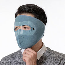 将图片加载到图库查看器，Unisex Winter Warm Mask Face Shield Cycling Caps for Outdoor Fishing Breathable Mask with HD Anti-fog Goggles Fleece Warm Scarf Sport Bandana Scarf Fishing Cycling Hiking Face Cover Neck Balaclava Neck Gaiter Warmer Face Mask
