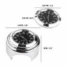 将图片加载到图库查看器，Universal 7/8" Waterproof Chrome Motorcycle Bike Handlebar Mount Quartz Clock Motorcycle Handlebar Clock, Motorcycle Modification Handlebar Mount Waterproof Quartz Clock Watch Accessories Watch Aluminum Luminous Clock Moto Black
