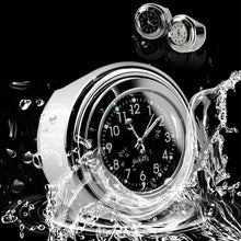 将图片加载到图库查看器，Universal 7/8" Waterproof Chrome Motorcycle Bike Handlebar Mount Quartz Clock Motorcycle Handlebar Clock, Motorcycle Modification Handlebar Mount Waterproof Quartz Clock Watch Accessories Watch Aluminum Luminous Clock Moto Black

