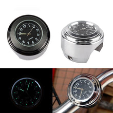 将图片加载到图库查看器，Universal 7/8" Waterproof Chrome Motorcycle Bike Handlebar Mount Quartz Clock Motorcycle Handlebar Clock, Motorcycle Modification Handlebar Mount Waterproof Quartz Clock Watch Accessories Watch Aluminum Luminous Clock Moto Black
