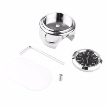 将图片加载到图库查看器，Universal 7/8" Waterproof Chrome Motorcycle Bike Handlebar Mount Quartz Clock Motorcycle Handlebar Clock, Motorcycle Modification Handlebar Mount Waterproof Quartz Clock Watch Accessories Watch Aluminum Luminous Clock Moto Black
