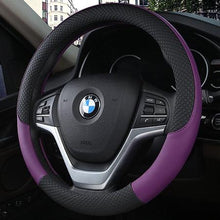 将图片加载到图库查看器，Universal Car Steering Wheel Cover Leather Car steering sleeve Car Accessories Auto Steering-Wheel covers Auto Upholstery Steering Wheel Cover Non-Slip Car Wheel Cover Protector Breathable Microfiber Universal Wheel Cover Wear-resistant Anti-slip Cover
