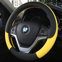 将图片加载到图库查看器，Universal Car Steering Wheel Cover Leather Car steering sleeve Car Accessories Auto Steering-Wheel covers Auto Upholstery Steering Wheel Cover Non-Slip Car Wheel Cover Protector Breathable Microfiber Universal Wheel Cover Wear-resistant Anti-slip Cover
