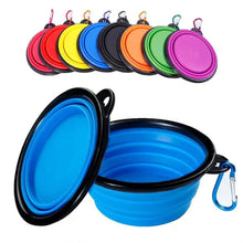 Load image into Gallery viewer, Universal Colorful Collapsible Silicone Dog Food Water Bowl Foldable Cup Dish For Pet Portable Travel Bowl For Dog
