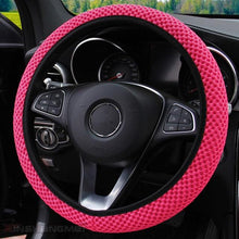 将图片加载到图库查看器，Universal Ice Silk Steering Wheel Cover Wear-resistant Anti-slip Car Accessories Microfiber Breathable Ice Silk Steering Wheel Cover Gear Handbrake Breathable Anti-Slip Warm  Steering Wheel Cover Winter Cool Summer Cover Interior
