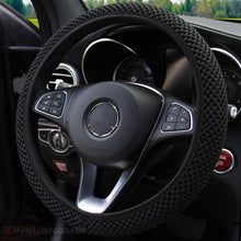 将图片加载到图库查看器，Universal Ice Silk Steering Wheel Cover Wear-resistant Anti-slip Car Accessories Microfiber Breathable Ice Silk Steering Wheel Cover Gear Handbrake Breathable Anti-Slip Warm  Steering Wheel Cover Winter Cool Summer Cover Interior
