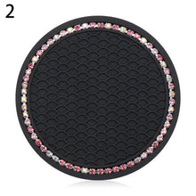 将图片加载到图库查看器，Universal Vehicle Bling Cup Holder Bling Glitter Acrylic Diamond Car Coaster PVC Travel Auto Cup Mats Insert Coaster Anti Slip Crystal Vehicle Bling Car Coasters Pink PVC Travel Auto Cup Holder Insert Coaster Anti Slip Crystal Vehicle Interior Accessories
