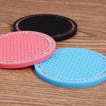 将图片加载到图库查看器，Universal Vehicle Bling Cup Holder Bling Glitter Acrylic Diamond Car Coaster PVC Travel Auto Cup Mats Insert Coaster Anti Slip Crystal Vehicle Bling Car Coasters Pink PVC Travel Auto Cup Holder Insert Coaster Anti Slip Crystal Vehicle Interior Accessories

