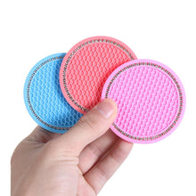 将图片加载到图库查看器，Universal Vehicle Bling Cup Holder Bling Glitter Acrylic Diamond Car Coaster PVC Travel Auto Cup Mats Insert Coaster Anti Slip Crystal Vehicle Bling Car Coasters Pink PVC Travel Auto Cup Holder Insert Coaster Anti Slip Crystal Vehicle Interior Accessories
