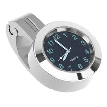 Load image into Gallery viewer, Universal Waterproof Motorbike Clock  Night Light Motorcycle Handlebar Mount Clock Watch Dial Bike Handlebar Clock Watch Motorcycle Handlebar Mount Watch Clock Set with Anti-Skid Pad Wrench Universal Waterproof Black
