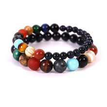 将图片加载到图库查看器，Universe Planets Solar System Galaxy Bracelets For Men Women Couple Natural Stone Bracelet Jewelry Natural Stone Semi-Precious Gemstones Beaded Bracelets For Men Women Healing Crystal Stretch Beaded Bracelet
