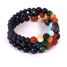 将图片加载到图库查看器，Universe Planets Solar System Galaxy Bracelets For Men Women Couple Natural Stone Bracelet Jewelry Natural Stone Semi-Precious Gemstones Beaded Bracelets For Men Women Healing Crystal Stretch Beaded Bracelet
