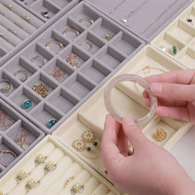 Load image into Gallery viewer, Upgrade Velvet Jewelry Storage Box Necklace Stackable Display Tray Bracelet Earring Organizers Handicrafts Drawer Box Grey Stackable Jewelry Inserts Compartments Velvet Display Storage Box for Necklace
