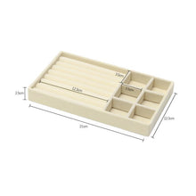 Load image into Gallery viewer, Upgrade Velvet Jewelry Storage Box Necklace Stackable Display Tray Bracelet Earring Organizers Handicrafts Drawer Box Grey Stackable Jewelry Inserts Compartments Velvet Display Storage Box for Necklace
