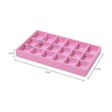 Load image into Gallery viewer, Upgrade Velvet Jewelry Storage Box Necklace Stackable Display Tray Bracelet Earring Organizers Handicrafts Drawer Box Grey Stackable Jewelry Inserts Compartments Velvet Display Storage Box for Necklace
