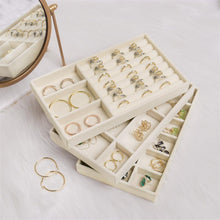 Load image into Gallery viewer, Upgrade Velvet Jewelry Storage Box Necklace Stackable Display Tray Bracelet Earring Organizers Handicrafts Drawer Box Grey Stackable Jewelry Inserts Compartments Velvet Display Storage Box for Necklace
