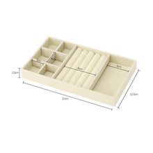 Load image into Gallery viewer, Upgrade Velvet Jewelry Storage Box Necklace Stackable Display Tray Bracelet Earring Organizers Handicrafts Drawer Box Grey Stackable Jewelry Inserts Compartments Velvet Display Storage Box for Necklace
