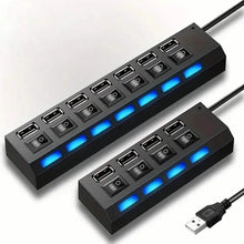 将图片加载到图库查看器，USB 2.0 Adapter Hub Power On/ Off Switch For PC Laptop Computer
